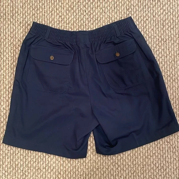TOWNCRAFT Men's Pleated Front Bermuda Shorts | Waist Size 36 | Blue | Chino - Picture 3 of 9